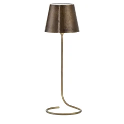 Antares Half-Circle Antiqued Brass Wireless Table Lamp by Harari