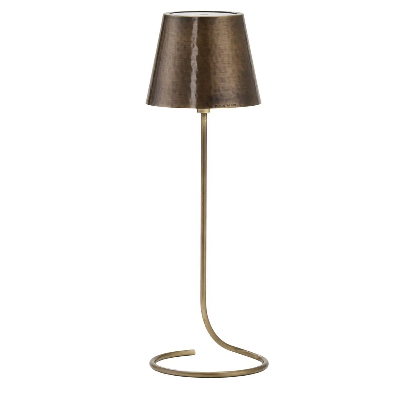 Antares Half-Circle Antiqued Brass Wireless Table Lamp by Harari