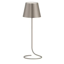 Antares Half-Circle Antiqued-Silver Wireless Table Lamp by Harari