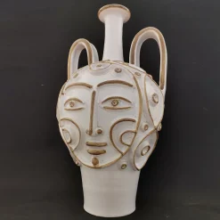 Anthropomorphic White Amphora Vase