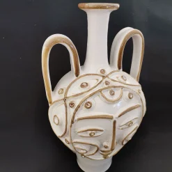Anthropomorphic White Amphora Vase