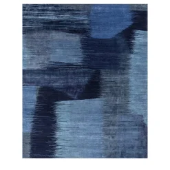 Antique Blue & Denim Blue Hand-Knotted Rug