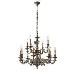 Antique Brass 12-Light Chandelier