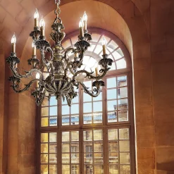 Antique Brass 12-Light Chandelier