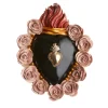 ANYTHING ROSE BLACK AND PINK ENAMEL HEART
