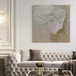 Aphrodite Profile Beige Textured Resin Painting