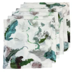 Apollo Set of 6 linen cotton cocktail blue napkins