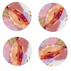 Apollo Set of 8 print glossy wood fiber red coasters