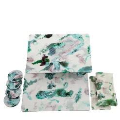 Apollo Set of 2 print glossy wood fiber tablemats