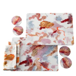 Apollo Set of 2 print glossy wood fiber tablemats