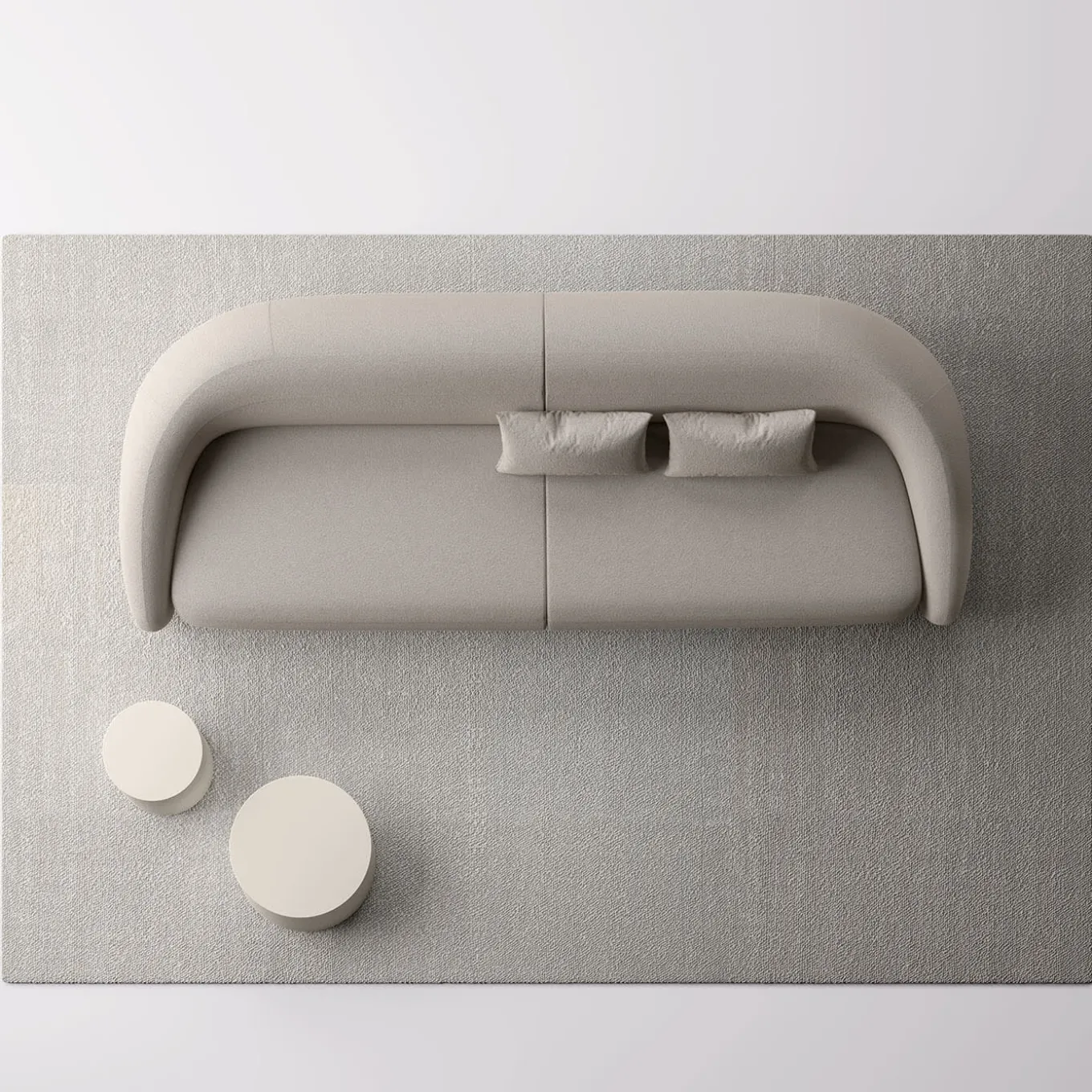 Apper Gray 2-seats Sofa by Antonio Rodriguez