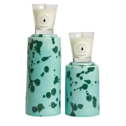 Aqua and Green Totem with Scented Candle Fragrance Foglie di Fico