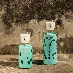 Aqua and Green Totem with Scented Candle Fragrance Foglie di Fico