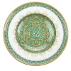 Aquamarine Damask Round Decorative Plate