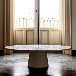Aragona Pearl White marble Coffee table by Roberto Semprini