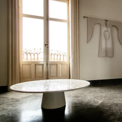 Aragona Pearl White marble Coffee table by Roberto Semprini