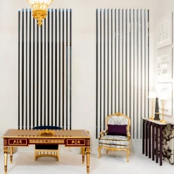 ARCHED CONSOLE IN ONYXED BRECCIA MARBLE