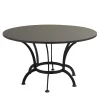 Archi Black Round Dining Table in Stainless Steel