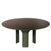 Archi Round Green and Brown Wood Dining Table by Storagemilano