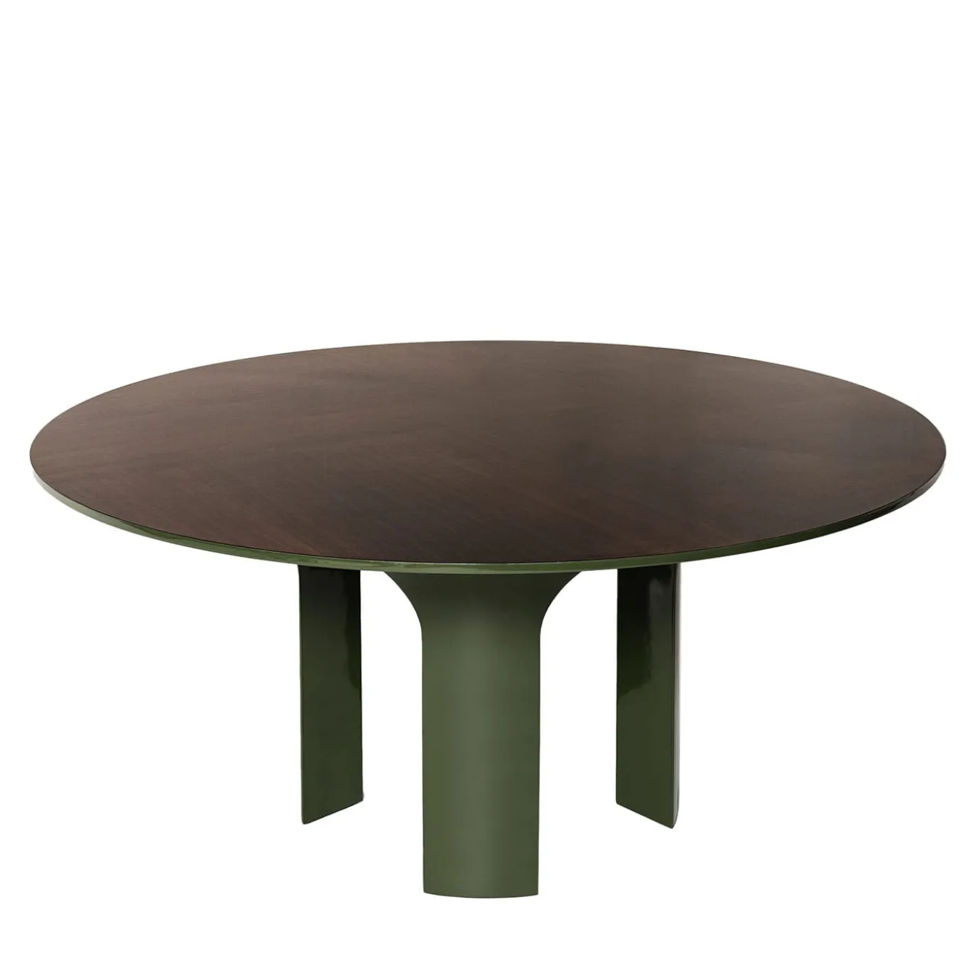 Archi Round Green and Brown Wood Dining Table by Storagemilano