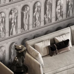 Archistatue gray statues motif wallpaper