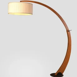 Arco Beech Wood Floor Lamp
