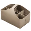 Arco Medium Caddy Basket with 6 Dividers in Sand Leather