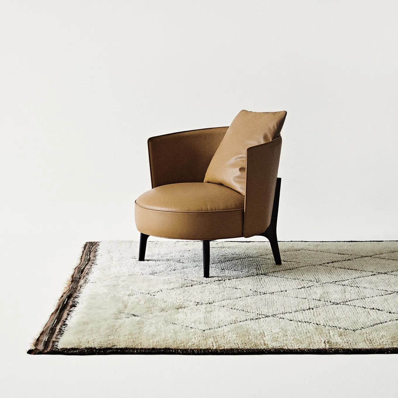 Ares 104 Brown & Black Armchair by Ludovica + Roberto Palomba