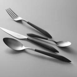 Ares 24-Piece Flatware Set in Black with Box