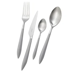Ares 24-Piece Flatware Set in Gray with Box