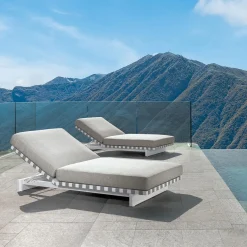 Argo Alu White-Mambo Pearl Sunbed by Ludovica and Roberto Palomba