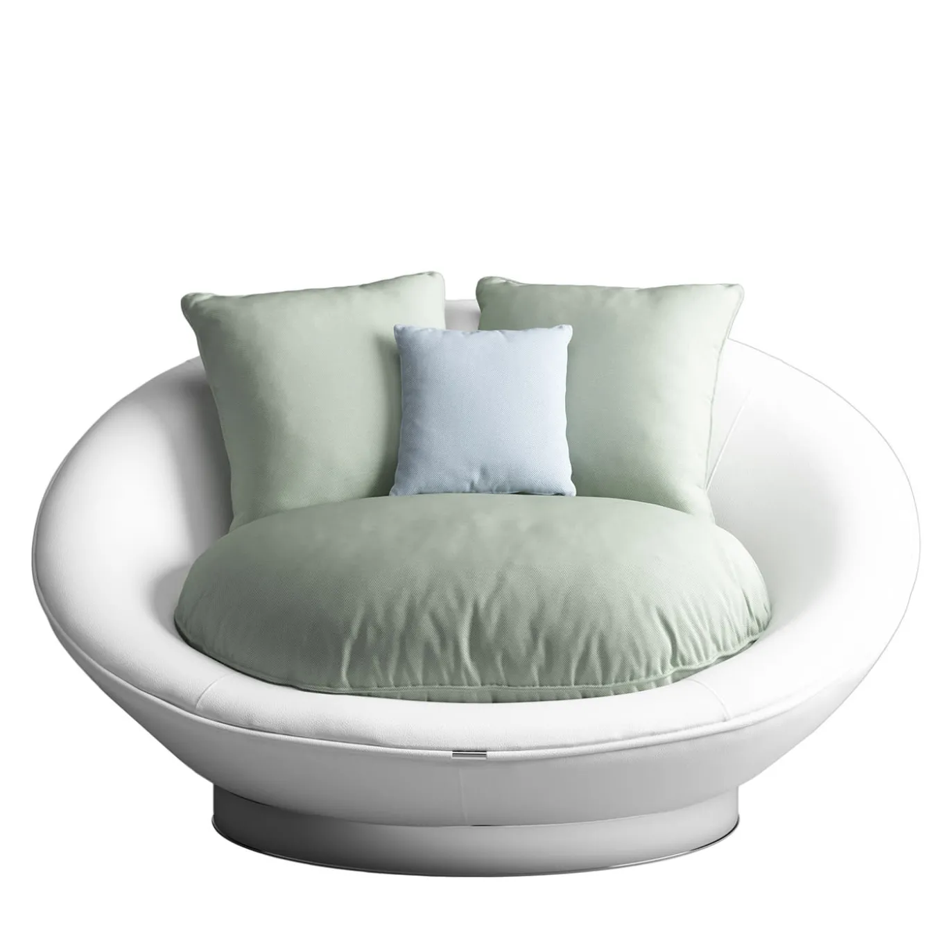 Aria Round White Sofa