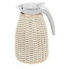 Arles White Leather & Rattan Thermal Carafe