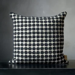 Armoise Square Dotted Black & White Boucle Cushion