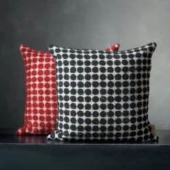 Armoise Square Dotted Black & White Boucle Cushion