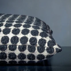 Armoise Square Dotted Black & White Boucle Cushion