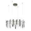 Artic Chandelier with metal frame and clear pulegoso and hammered glass