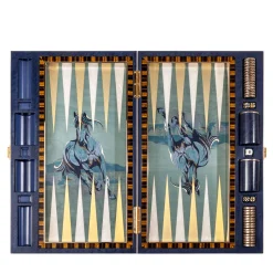 Artistic Inlaid Polychrome Backgammon Set by Fabio Calagna