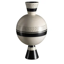 Aryballos White And Black Vase By Ugo La Pietra