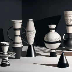 Aryballos White And Black Vase By Ugo La Pietra
