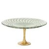 Astra Green & Gold Leaf Pedestal Cake stand