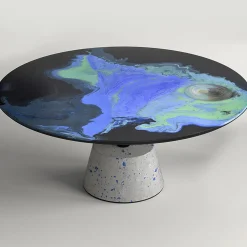 Astraliti Round Cool-Toned Metal Coffee Table #2