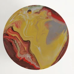 Astraliti Round Warm-Toned Metal Side Table #1