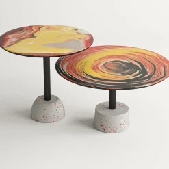 Astraliti Round Warm-Toned Metal Side Table #1