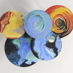 Astraliti Round Warm-Toned Metal Side Table #1