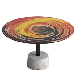 Astraliti Round Warm-Toned Metal Coffee Table #2