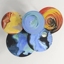 Astraliti Round Warm-Toned Metal Coffee Table #2