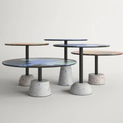 Astraliti Round Warm-Toned Metal Coffee Table #2