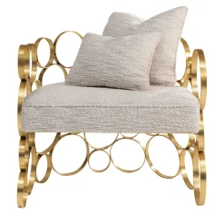 Astro Gold Brass Armchair by Galleria Flair Firenze