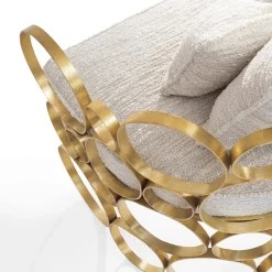 Astro Gold Brass Armchair by Galleria Flair Firenze